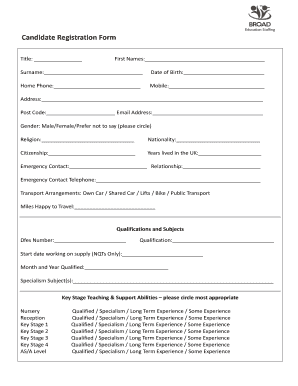 Candidate Registration Form