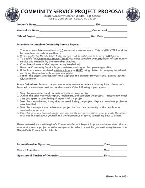 Community Service Project Template  Form