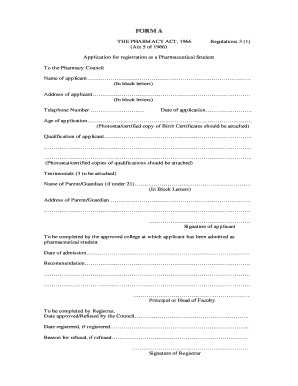 Pharmacy Council Forms