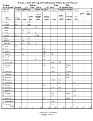 Words Their Way Upper Spelling Inventory Everythingliteracy  Form