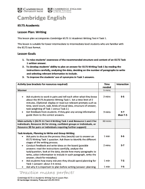 Writing Lesson Plan PDF  Form