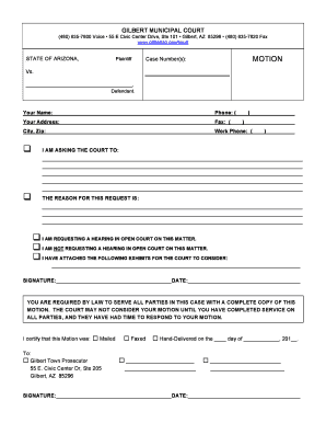 Gilbert Municipal Court  Form