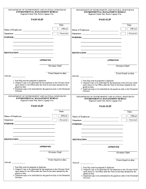 Pass Slip Form