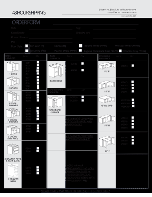 ORDER FORM Kitchen Cabinetry Bathroom Cabinets