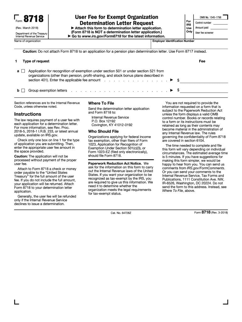 2020 8718 form