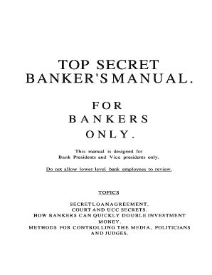 Top Secret Bankers Manual  Form