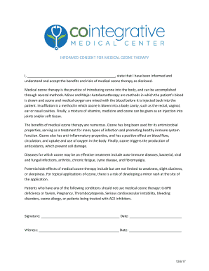 Ozone Therapy Consent Form