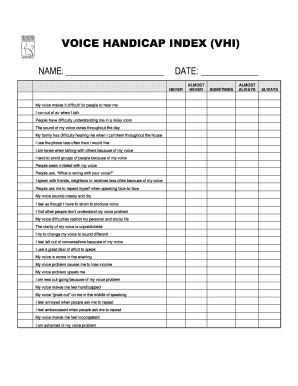 Voice Handicap Index Fran Ais PDF  Form