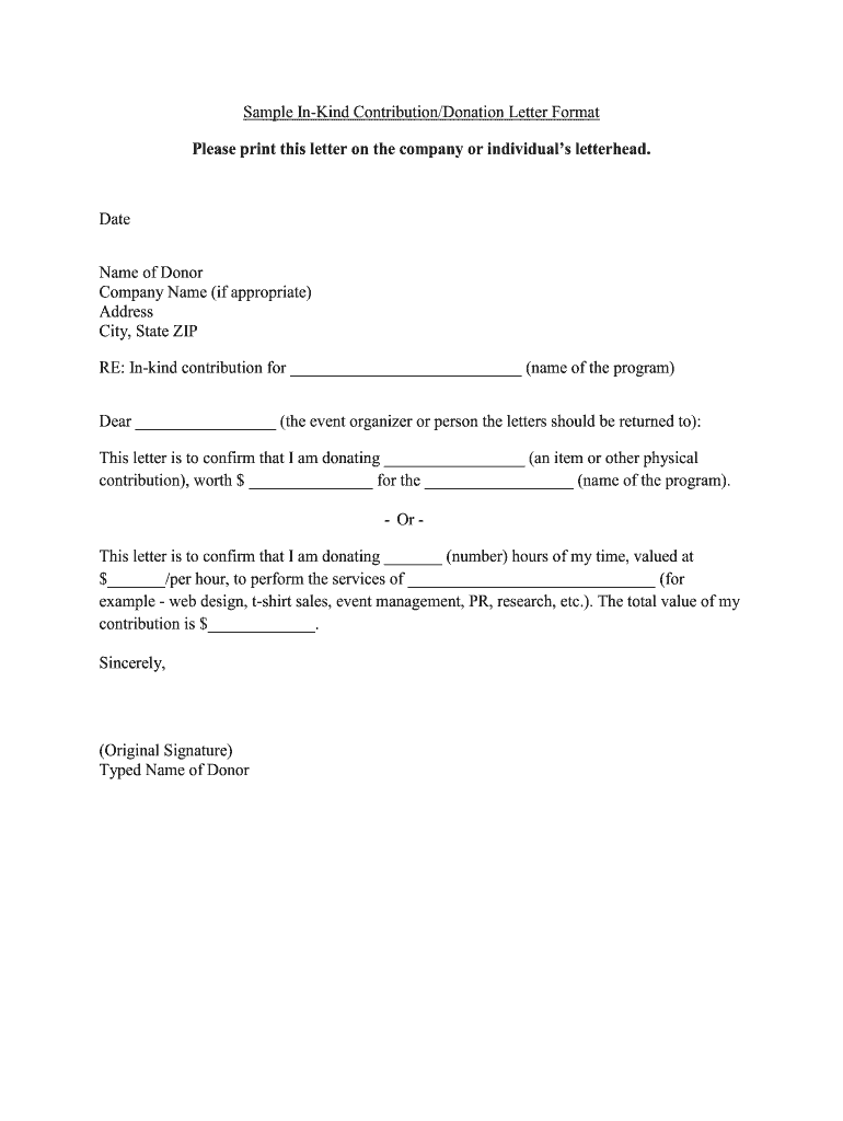 Contribution Letter  Form