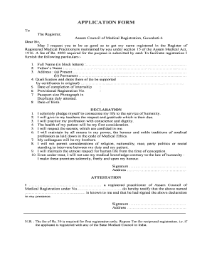 Assam Medical Council  Form