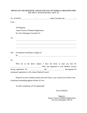 Assam Medical Council Registration Form