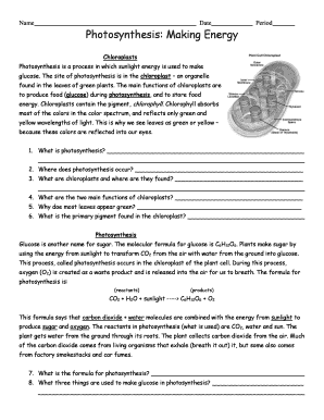 Photosynthesis Making Energy  Form