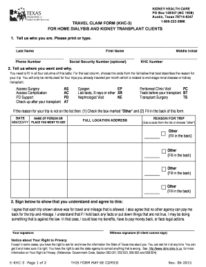  Khc 3 Claim Form 2015-2024