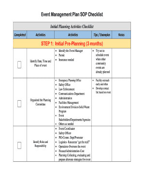 Event Sop Template  Form