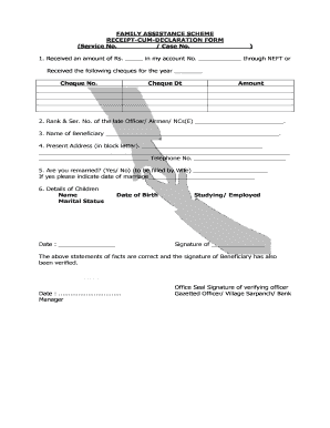 FAMILY ASSISTANCE SCHEME RECEIPT CUM Indian Air Force  Form