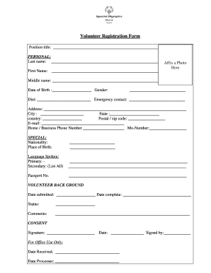 Sample Volunteer Application Form Caregiver Connections