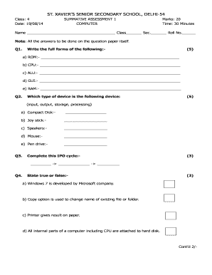 St Xavier Entrance Exam Questions for Class 1 Nepal  Form