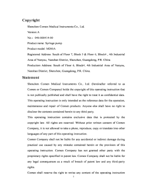 M200A Syringe Pump User Instructions Vetquip  Form