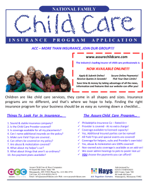 Www Assurechildcare Com NOW AVAILABLE ONLINE!!!  Form