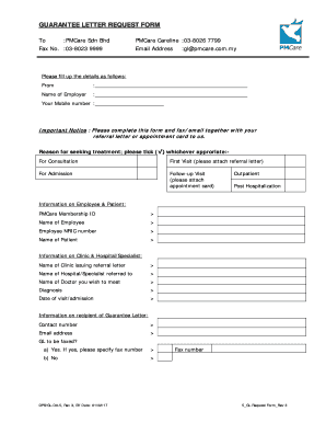 Pmcare Gl Request  Form