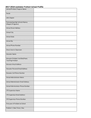 School Profile Sample PDF  Form