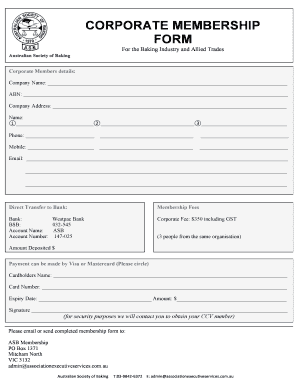 Company Membership Form