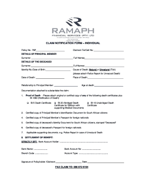Ramaph Claim Form
