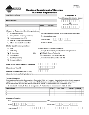  Montana Department of Revenue Business Registration 2018