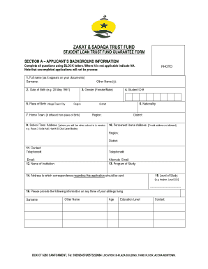 Zakat and Sadaqa Trust Fund  Form