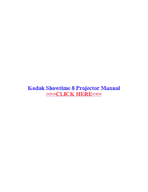 Kodak Showtime 8 Projector Manual  Form
