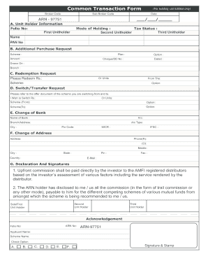 Common Transaction Form