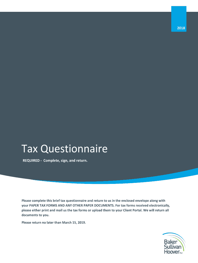 Tax Questionnaire  Form