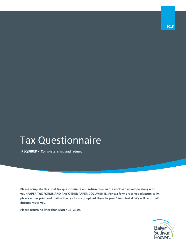 Tax Questionnaire Form