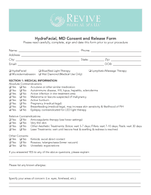 Hydrafacial Consent Form PDF