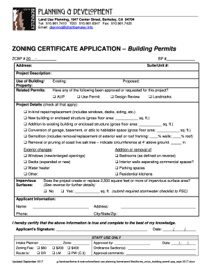  City of Berkeley Zoning Certificate Application 2017-2024