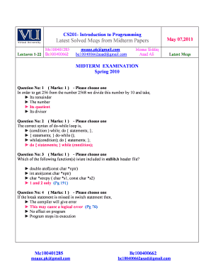 Cs201 Mcqs Solved  Form