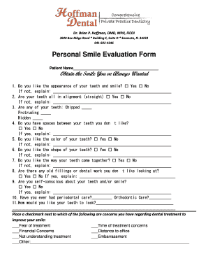 Smile Evaluation Form