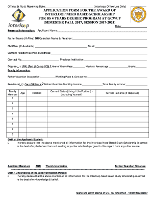 Interloop Scholarship  Form