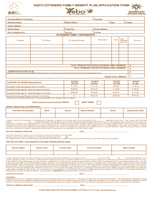 Sadtu Extended Family Funeral Plan  Form