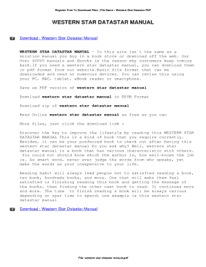 Western Star Datastar Manual  Form