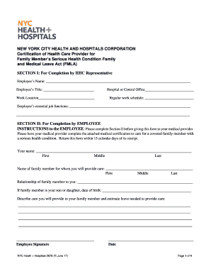 Certification of Health Care Provider for Family Member&#039;s Serious Health Condition FMLA Form 2678