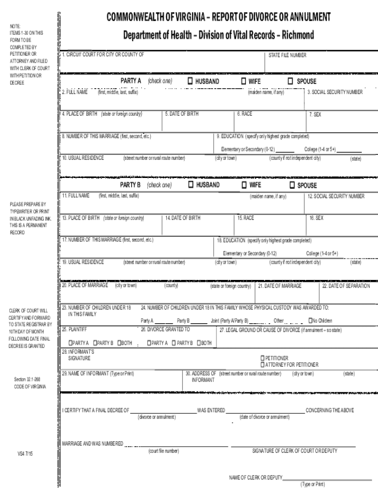 Division of Vital Records Richmond the Firm for Men  Form