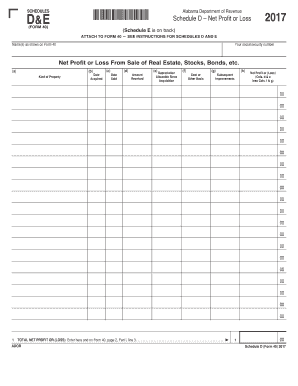 Schedules A, B, D, & E  Alabama Department of Revenue  Form