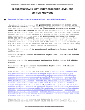 Ib Questionbank Mathematics Higher Level 3rd Edition  Form