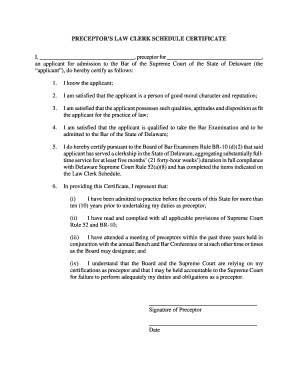 Law Clerk Schedule  Form