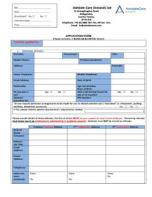 Ireland Work  Form