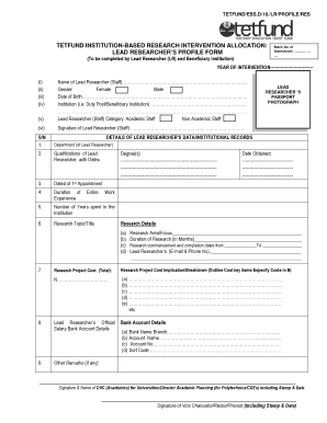 Tetfund Ibr Form