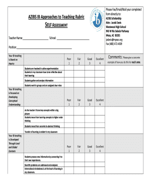 Ib Approaches to Learning Rubric  Form
