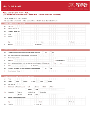 Aditya Birla Claim Form