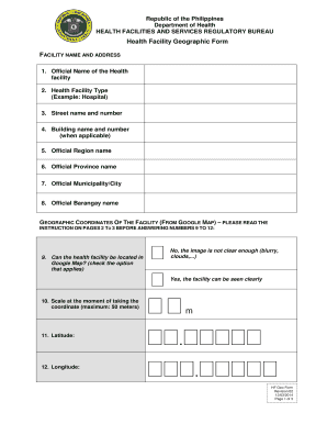 Health Facility Geographic Form